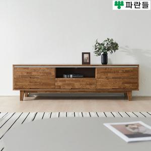 파란들가구 고무나무원목 한줄화이트 1500 비디오 원목거실장