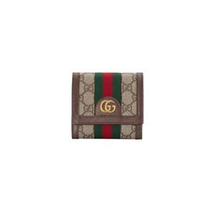 구찌 오피디아 GG 카드 케이스 플랩 지갑 베이지 에보니 598662-96IWG-8745