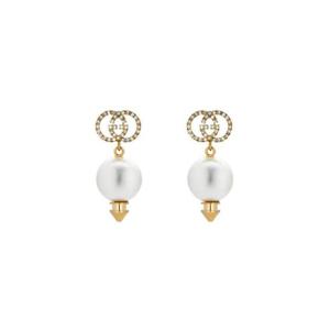 구찌 인터로킹 G 이어링 스퀘어 펄 샤이니 골드 피니쉬 582822-J1D51-8516