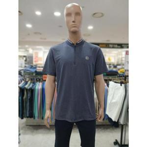 크로커다일 세이브존05 원포인트 차이나 카라 네이비 반팔 집업티셔츠 AATS2415 39