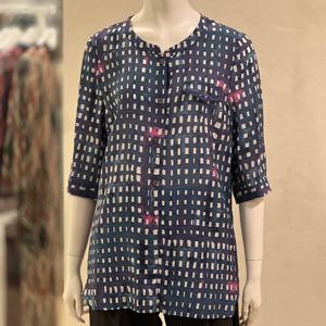 [벨리시앙]컬러 블록 롱 블라우스(2color) BL4318