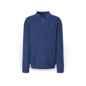 [헤지스 남성] 남성 울 케이블 카라 긴팔니트 HZSW5D552B3 HZSW5D552