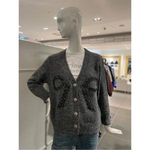 르니앤맥코이 V넥 리본 스팽글 가디건 (MM11CD012FJY)