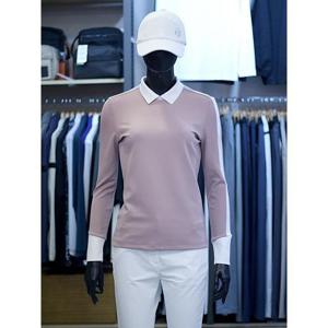 팜스프링스 세이브존03 팜스프링스 여성 골프 가을 배색 포인트 카라 티셔츠 AWSTTL243213A