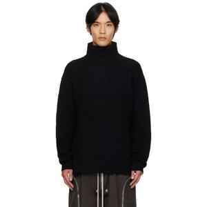 26 SS 릭오웬스 남성 블랙 콘코르디안 터틀넥 스웨터 252232M205006