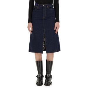 버버리 미디 스커트 8080783 A1503 DENIM