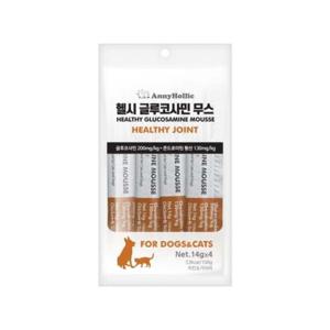 애니홀릭 헬시 글루코사민 무스 치킨 가리비 4개입 강아지 간식 소세지 습식간식 고양이 파우치