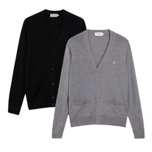 메종키츠네 브이넥 울 가디건 트리컬러폭스패치 남녀공용 FU00501KT1036