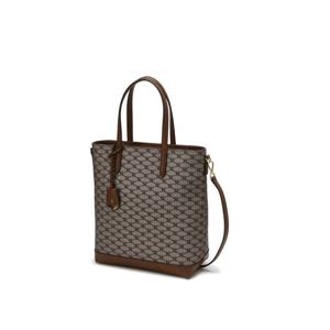 LL[쇼핑백동봉]HIBA6E731K2_여성 카키 시그니처 패턴 PVC 토트백