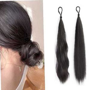 여성 네추럴 부분가발 당고머리 똥머리 묶음 밴드