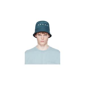 26 SS 마르니 남성 네이비 로고 자수 개버딘 버킷햇 261379M140007