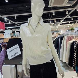 밀스튜디오 DP02 스트라이프카라에꽈배기니트 LS3KTS113