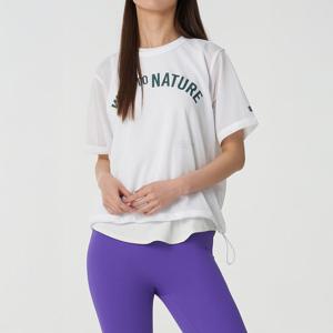 코오롱스포츠  여성 그래픽 메쉬 레이어링 반팔 티셔츠 TVTCM25652OWH