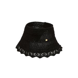 블랙 로고장식 라피아 썬캡 HIHE6E506BK