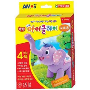 아모스 5000 탱탱아이클레이 4색 칼라 10g 점토/교육용 (1개)