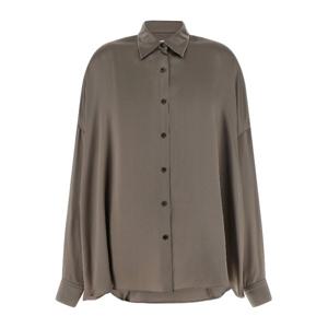 드리스반노튼 카시아 샤이니 실크 어시메트릭 셔츠 26101070030