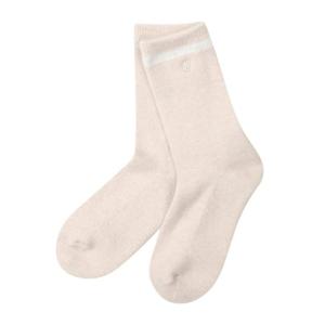 M 팬텀골프양말 NQC 221E3SC204_BG 여성 울 혼방 라인 배색 중목양말