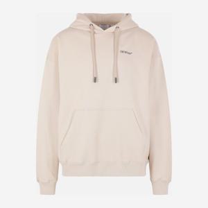 오프화이트 하프 애로우 로고 코튼 저지 후드 티셔츠 OMBB085S2