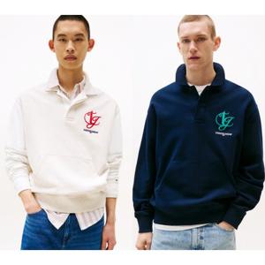 [타미힐피거데님] 타미진스 컬러 블록 럭비 스웨트셔츠 T32F6TTO11TMT1 T32F6TTO11TMT1