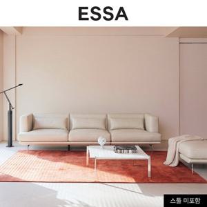 [에싸] 코르티나 4인 베티버 천연 면피 통가죽 소파+막대쿠션3개