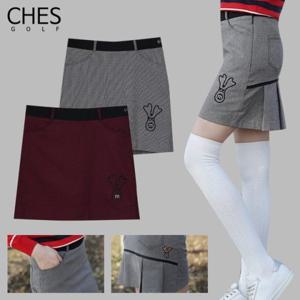 [체스][기획특가] M체크 플라우스 여성골프 뒷프릴 스커트
