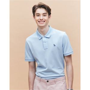 헤지스 남성 25SS 링클프리 라이트블루 반팔 피케 티셔츠 HZTS5B403B1