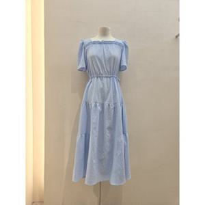 [백화점]숲  (SB5OP90) 스퀘어넥 허리스트링 리본 롱 원피스