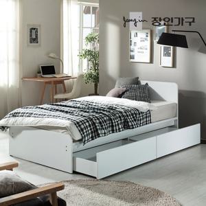 장인가구 모카 서랍 평상형 침대 S+본넬