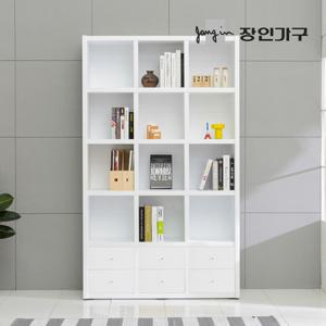 장인가구 델보 1200 5단 서랍형 책장B