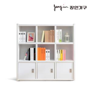 장인가구 마카롱 1200 3단 수납형 책장