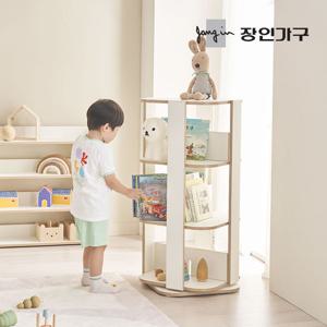 장인가구 베비 E0등급 전면 회전 책장 책꽂이 3단 아기 교구장