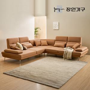 장인가구 도이 7인용 스윙 이지클린 가죽 코너형 소파 (스툴 미포함)