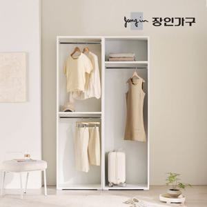 장인가구 클래드 1200 드레스룸 옷장 세트 (600 1단, 600 2단 행거)