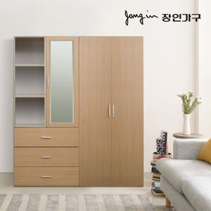 블리스 1600 옷장세트 (800 3단서랍 오픈거울장+800 행거)