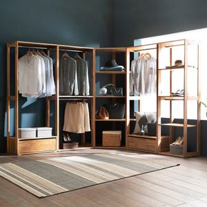 장인가구 세이 원목 드레스룸 3400 옷장 1단서랍 선반 코너형