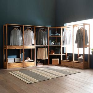 장인가구 세이 원목 드레스룸 4200 옷장 2단서랍 선반 코너형