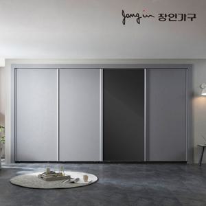 장인가구 아이브 파인 매트 슬라이딩 미러도어 붙박이장 30CM