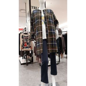 [트리아나][트리아나] 하이넥 체크 롱 재킷(AF3BA02) (P00111348