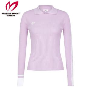 [마스터바니] 여성 슬리브 컬러 블록 칼라 골지 니트