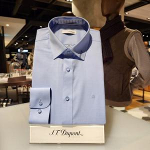 [듀퐁셔츠] 듀퐁셔츠 SE4SM21LS305SBU 컴포터블 라인 120수 면 혼방 카라 D포인트 슬림 핏 셔츠 SE4SM21LS305