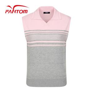 [팬텀] 여성 라인 배색 V넥 니트 베스트
