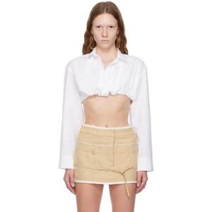 26 SS 쟈크뮈스 여성 화이트 르 슈슈 라 슈미즈 바이아 꾸르트 셔츠 232553F109002