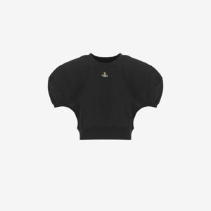 비비안웨스트우드 크롭 풋볼 반팔티셔츠 블랙 여성 1G01000A J001M N401