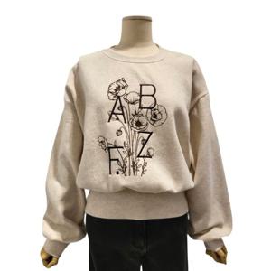 [에이비에프지]백 지퍼 포인트 자수 디테일 긴팔 기모 맨투맨 티셔츠 APZ1HK32A