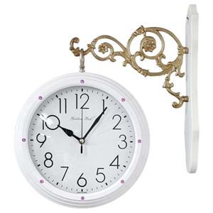 GB2313 핑크큐빅 무소음 양면 벽시계 화이트 제조한