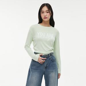 [랩]레터링 슬림 레이온 티셔츠(AQ1CT281)