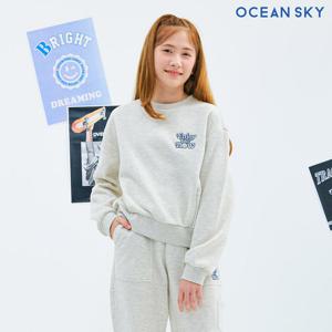 [오션스카이] 여아 데일리 크롭 기모 맨투맨 티셔츠-CFJG5173D05