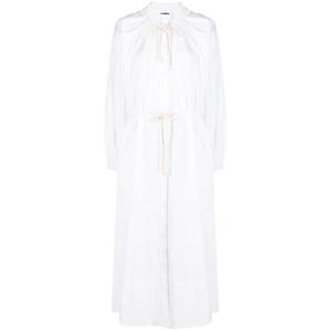 26 SS 질샌더 스플릿 넥 드로스트링 롱 드레스 J40CT0114J45127 TP432294724