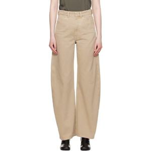 26 SS  여성 베이지 하이웨이스트 커브 데님 진 251646F069002