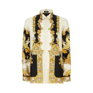 베르사체 긴팔 셔츠 10194381A14567 5W800 IVORY BLACK GOLD